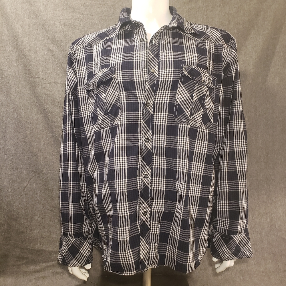 Superbadshirt Mens XXL Plaid 100% Cotton Shirt